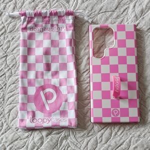 Loopy Case Vibrant Pink and White Checkered S23 Ultra Samsung